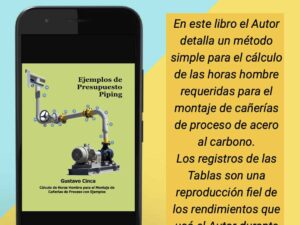 La imagen muestra la portada y una reseña corta del Libro Ejemplos de Presupuesto - Piping